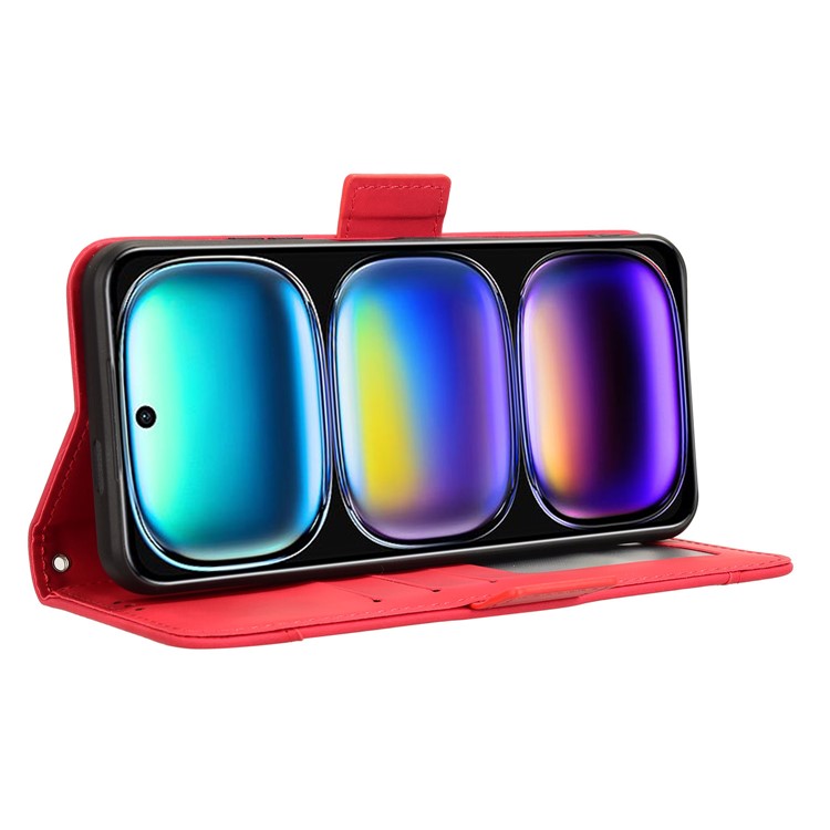 For Infinix Hot 50i 4G X6531 / Smart 9 4G X6532 Leather Case Phone Wallet Cover with Multiple Card Slots - Red