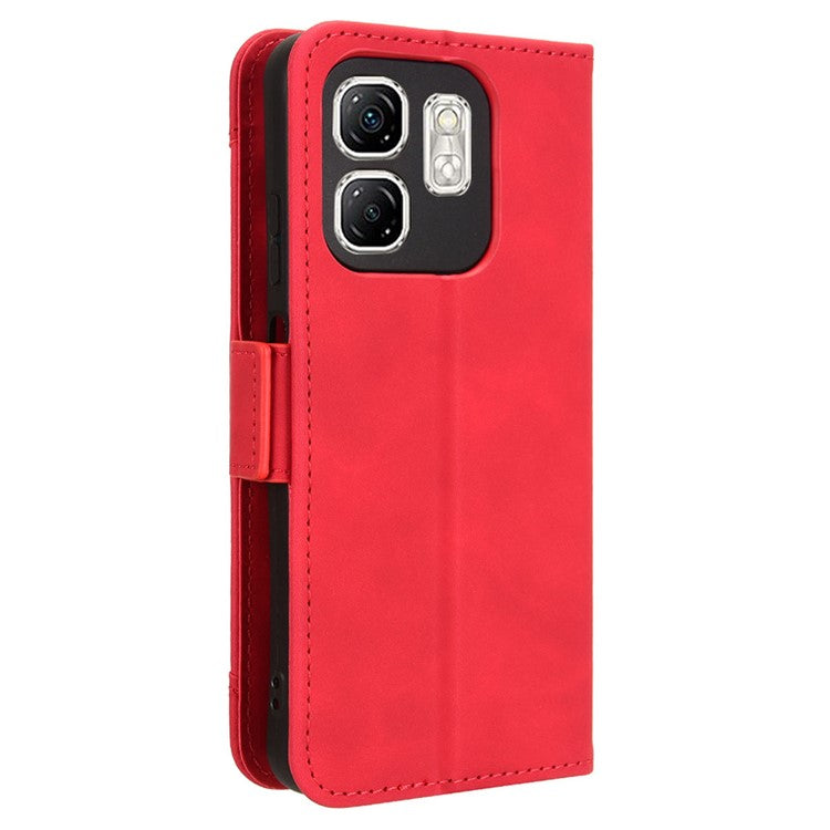 For Infinix Hot 50i 4G X6531 / Smart 9 4G X6532 Leather Case Phone Wallet Cover with Multiple Card Slots - Red