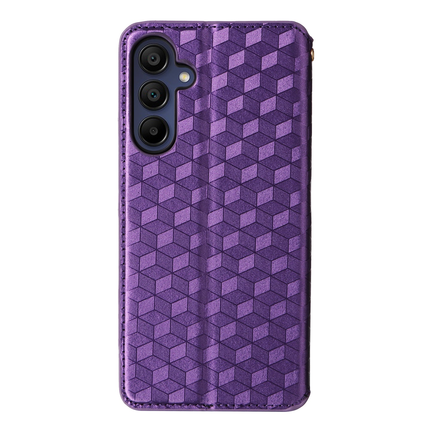 For Samsung Galaxy A16 5G / A16 4G Wallet Case Rhombus Imprinted Leather Phone Cover - Purple