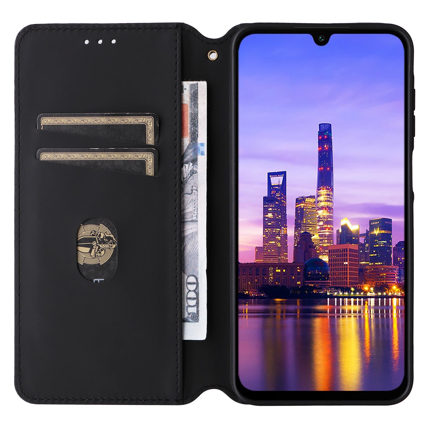For Samsung Galaxy A16 5G / A16 4G Wallet Case Rhombus Imprinted Leather Phone Cover - Brown