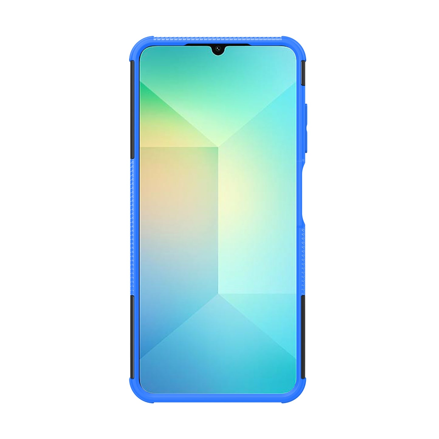 For Samsung Galaxy A06 Case PC+TPU Tyre Pattern Slim Phone Cover with Kickstand - Blue