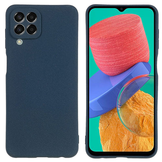 For Samsung Galaxy M33 5G (Global Version) Soft TPU Phone Cover Double-Sided Matte Anti-scratch Back Case - Navy Blue