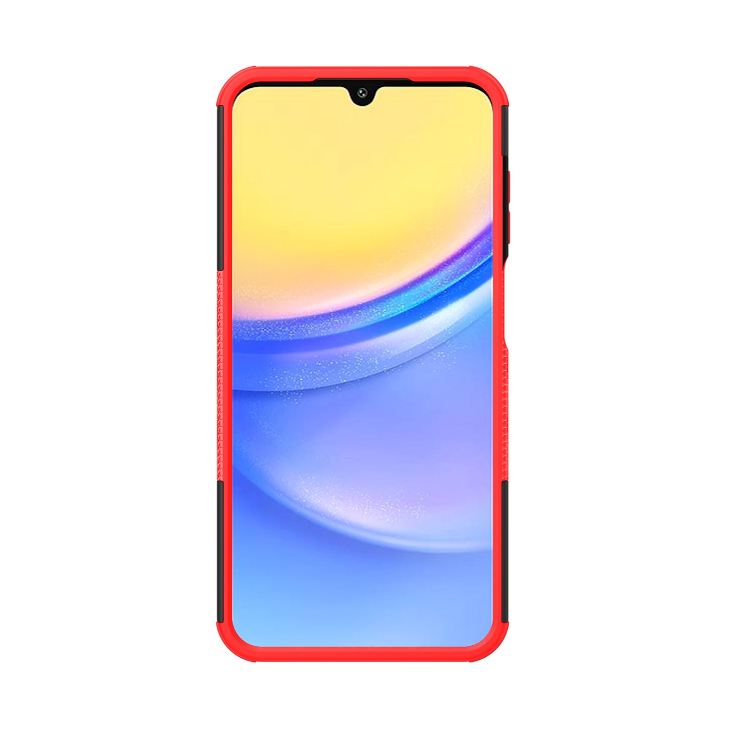 For Samsung Galaxy A16 5G / A16 4G Case PC+TPU Tyre Pattern Slim Phone Cover with Kickstand - Red