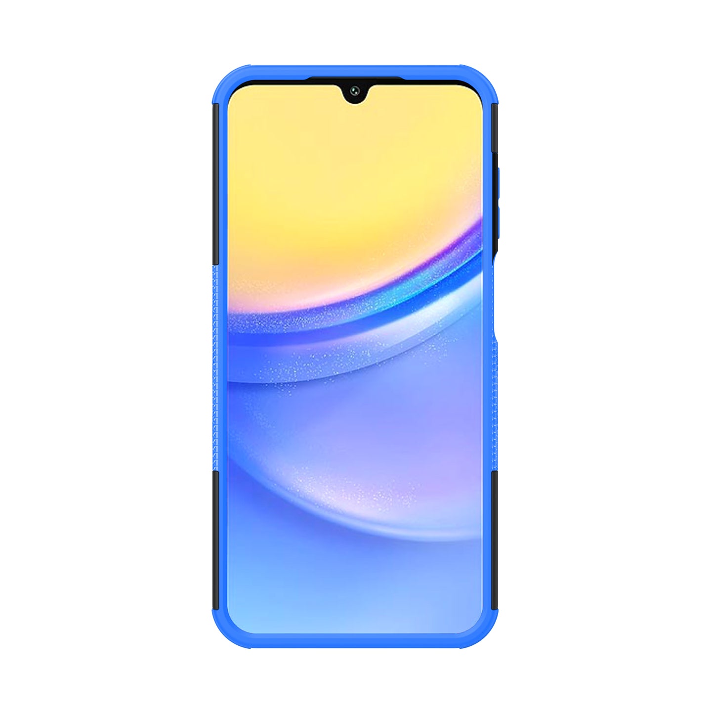 For Samsung Galaxy A16 5G / A16 4G Case PC+TPU Tyre Pattern Slim Phone Cover with Kickstand - Blue