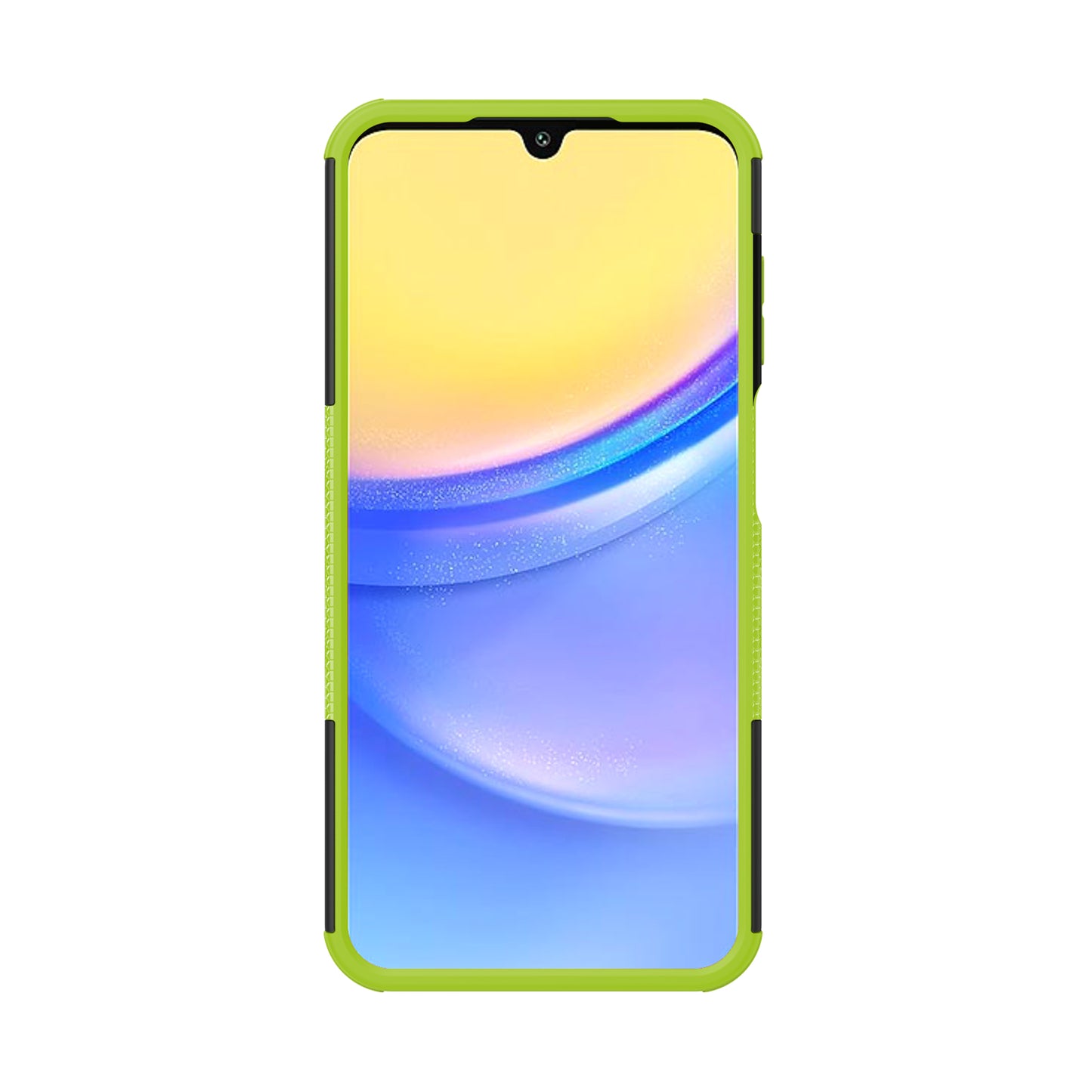 For Samsung Galaxy A16 5G / A16 4G Case PC+TPU Tyre Pattern Slim Phone Cover with Kickstand - Green