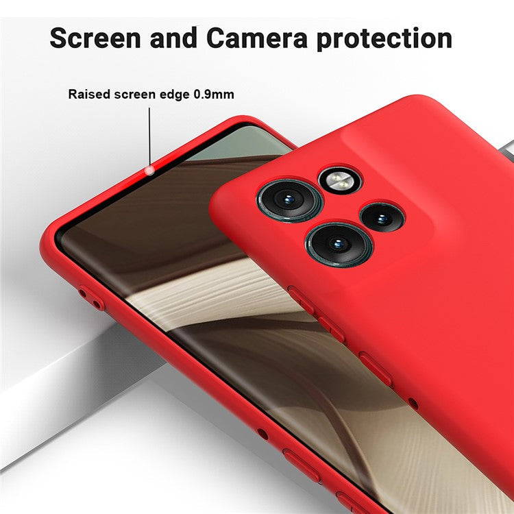 For Motorola Edge 50 Neo 5G / Moto S50 5G / Thinkphone 25 5G Case Liquid Silicone Anti-Scratch Phone Cover with Hand Strap - Red