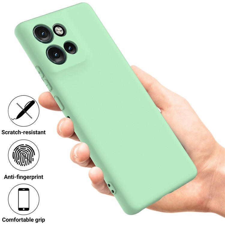 For Motorola Edge 50 Neo 5G / Moto S50 5G / Thinkphone 25 5G Case Liquid Silicone Anti-Scratch Phone Cover with Hand Strap - Green