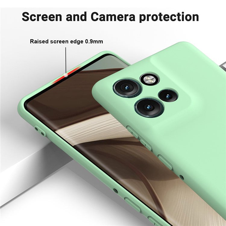 For Motorola Edge 50 Neo 5G / Moto S50 5G / Thinkphone 25 5G Case Liquid Silicone Anti-Scratch Phone Cover with Hand Strap - Green