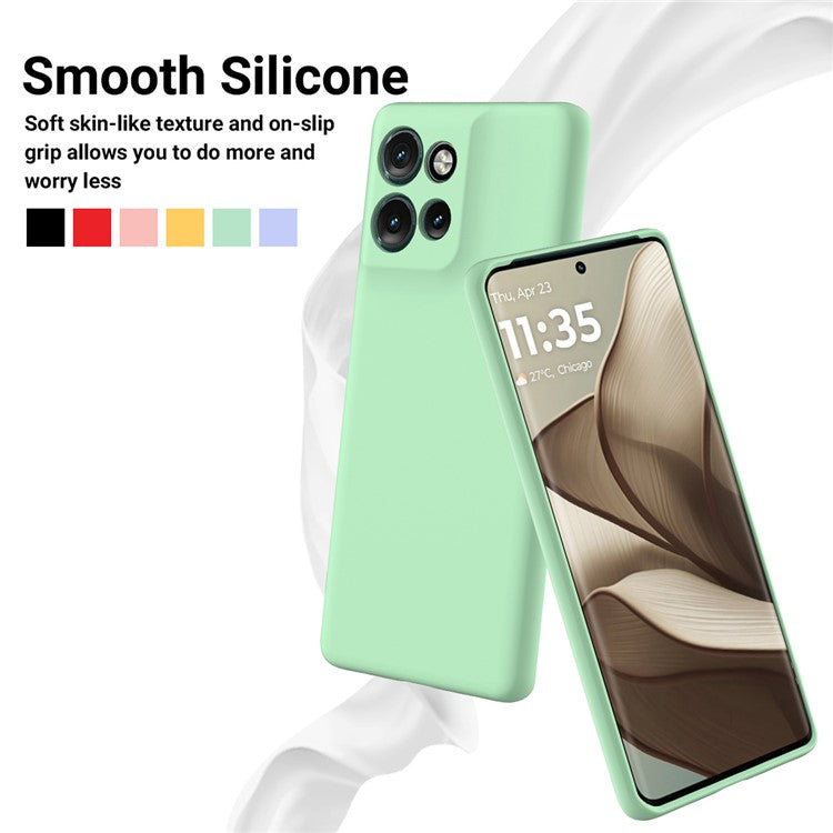 For Motorola Edge 50 Neo 5G / Moto S50 5G / Thinkphone 25 5G Case Liquid Silicone Anti-Scratch Phone Cover with Hand Strap - Green