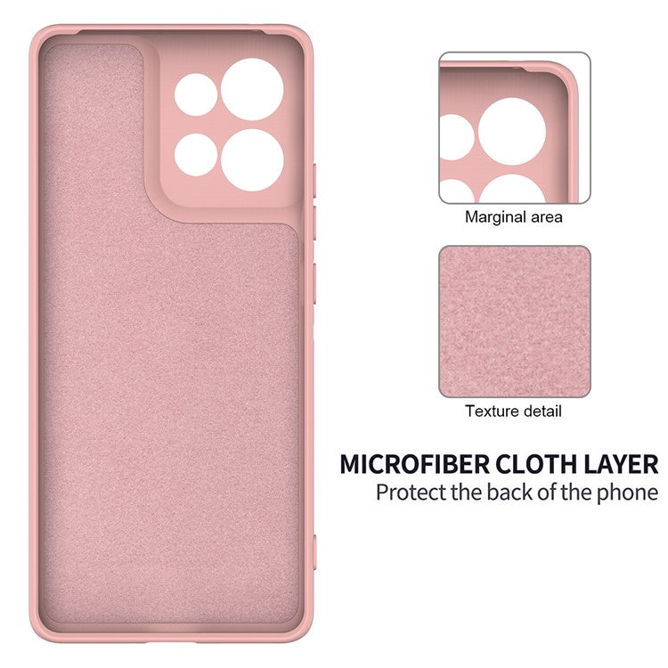 For Motorola Edge 50 Neo 5G / Moto S50 5G / Thinkphone 25 5G Case Liquid Silicone Anti-Scratch Phone Cover with Hand Strap - Pink