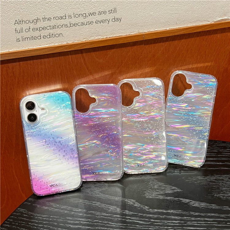 For iPhone 16 Plus Case Colorful Design Shockproof Hard PC Phone Shell - Purple