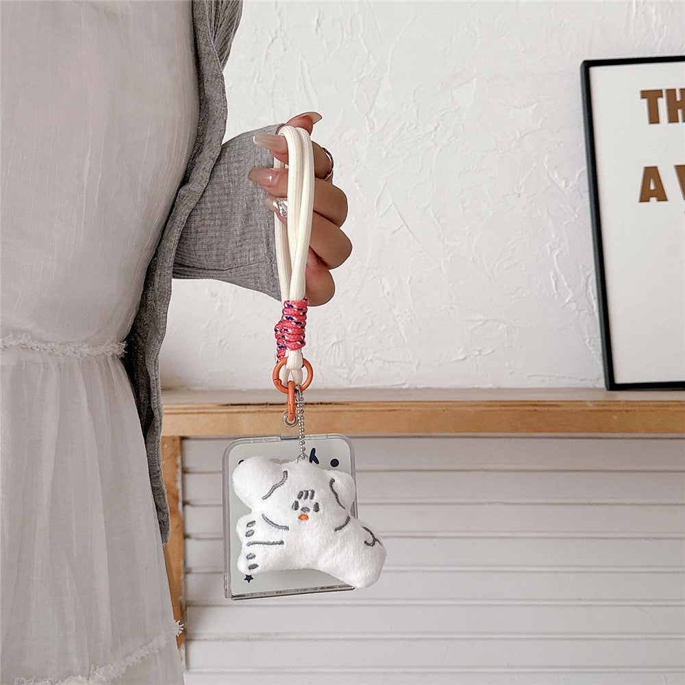 For Samsung Galaxy Z Flip7 FE 5G / Z Flip6 5G Case Protective Hard PC Phone Cover with Wrist Strap - Dog