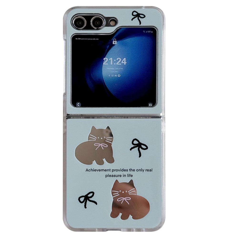For Samsung Galaxy Z Flip7 FE 5G / Z Flip6 5G Case Protective Hard PC Phone Cover with Wrist Strap - Cat