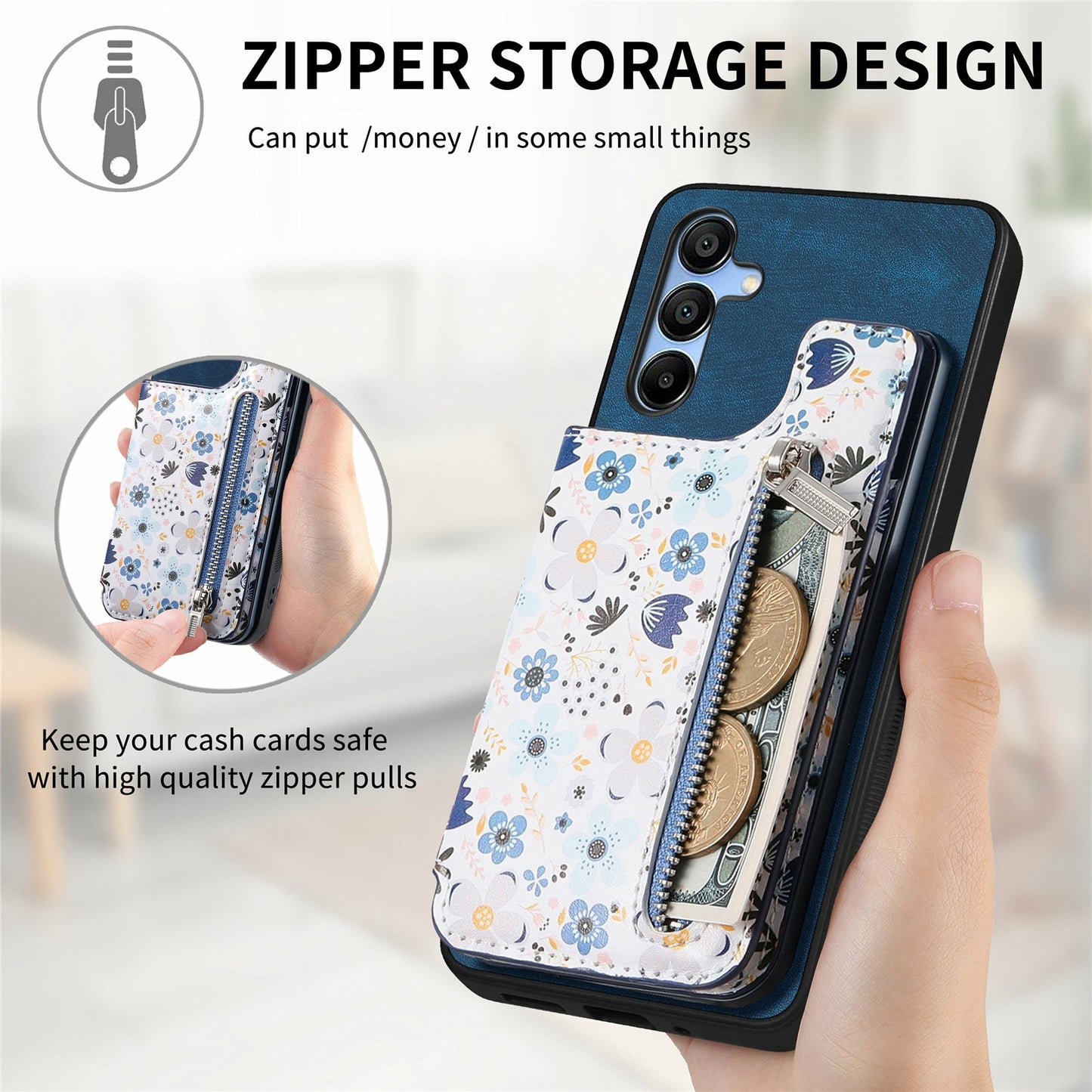 D10 For Samsung Galaxy A16 5G / A16 4G Case Pattern Kickstand Wallet Leather+TPU Phone Cover RFID Blocking - Purple