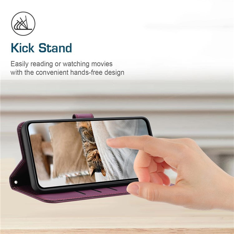 For Google Pixel 8 Case with Strap Cats Imprint Leather Wallet Phone Cover - Wine Red