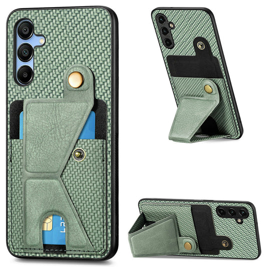 For Samsung Galaxy A16 5G / A16 4G Case K-Shaped Kickstand Leather+PC+TPU Phone Cover - Green