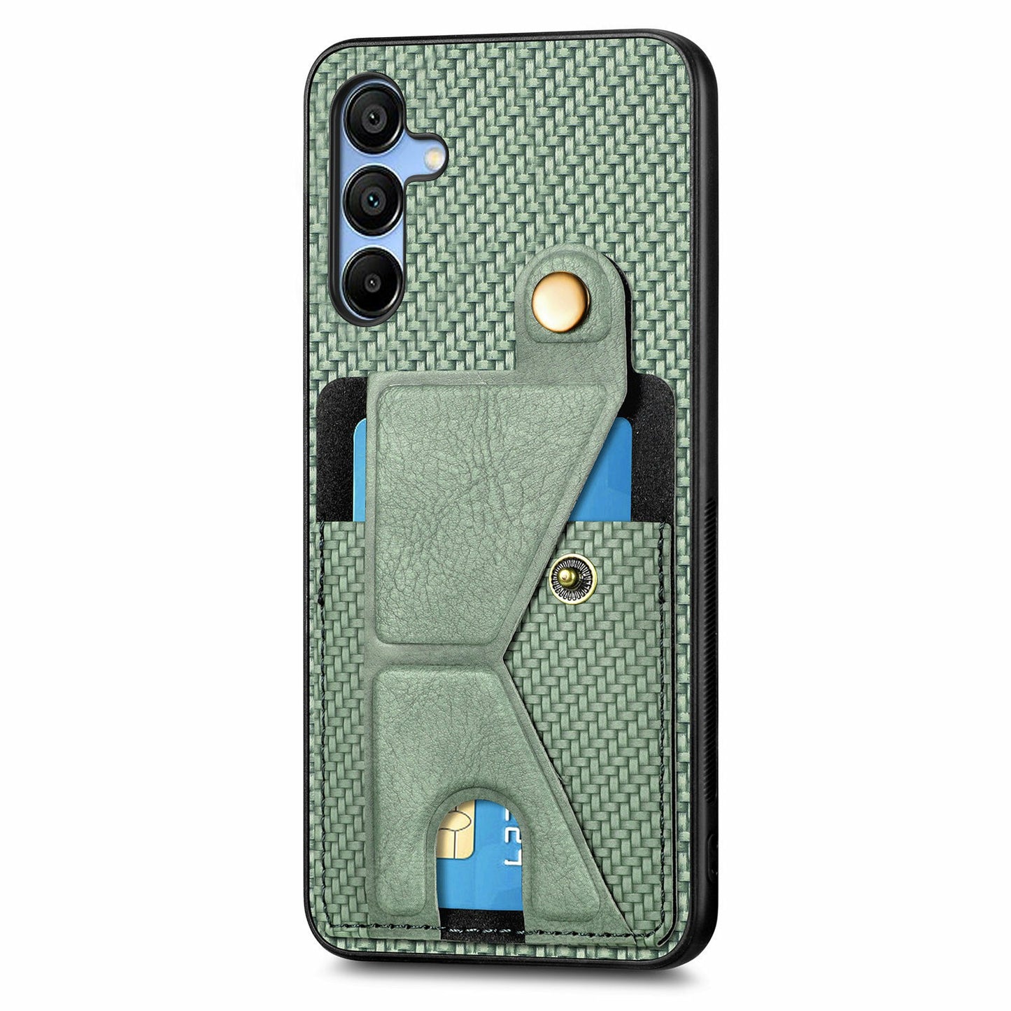 For Samsung Galaxy A16 5G / A16 4G Case K-Shaped Kickstand Leather+PC+TPU Phone Cover - Green