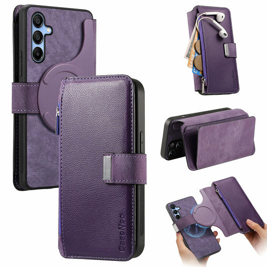 CASENEO MW-02 For Samsung Galaxy A16 5G / A16 4G Case Detachable Magnetic Leather Flip Phone Cover - Purple