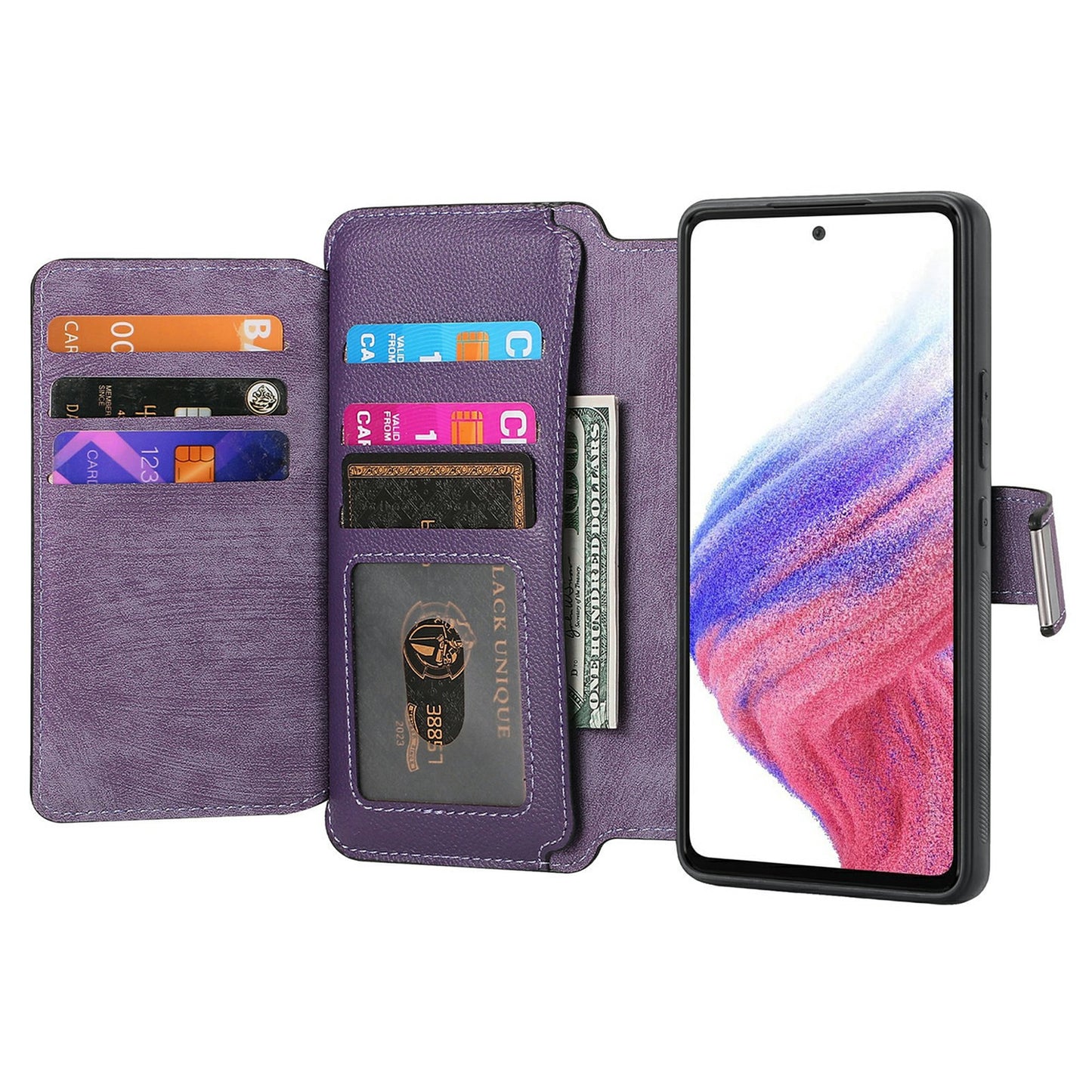 CASENEO MW-02 For Samsung Galaxy A16 5G / A16 4G Case Detachable Magnetic Leather Flip Phone Cover - Purple
