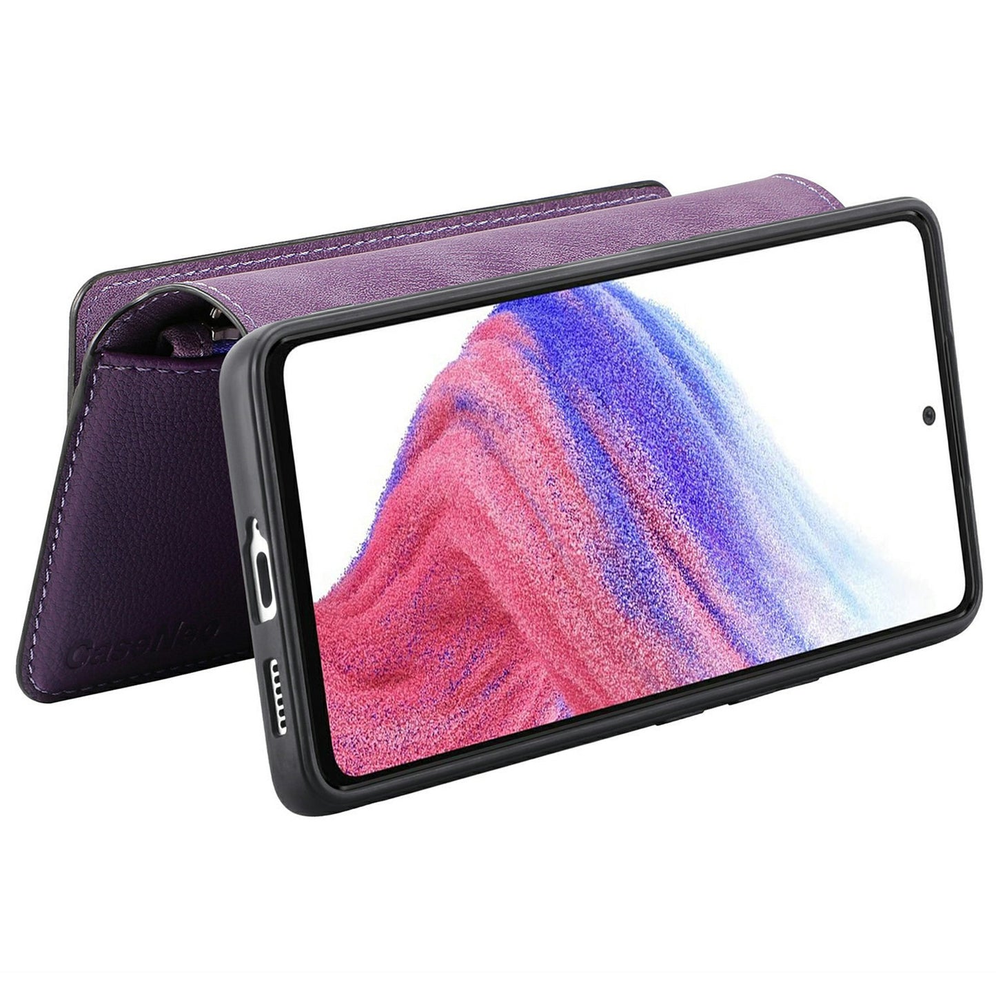 CASENEO MW-02 For Samsung Galaxy A16 5G / A16 4G Case Detachable Magnetic Leather Flip Phone Cover - Purple