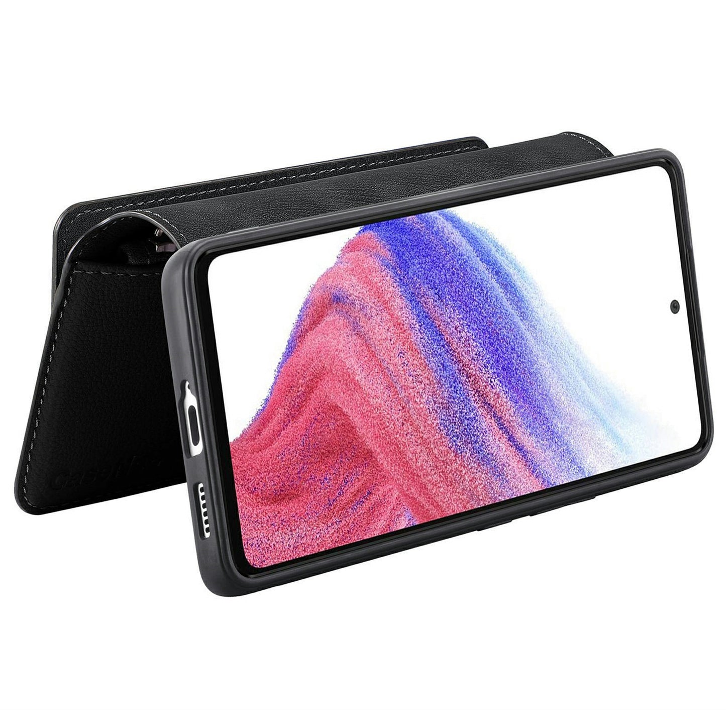 CASENEO MW-02 For Samsung Galaxy A06 Case Detachable Magnetic Leather Flip Phone Cover - Black