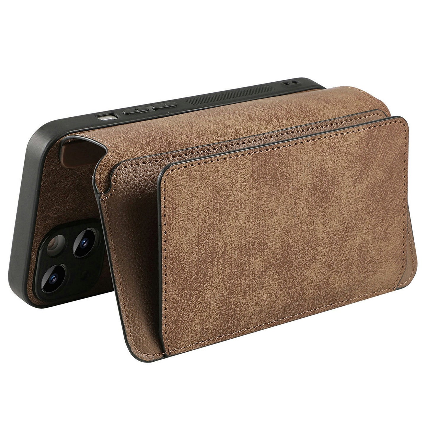 CASENEO MW-02 For Samsung Galaxy A06 Case Detachable Magnetic Leather Flip Phone Cover - Brown