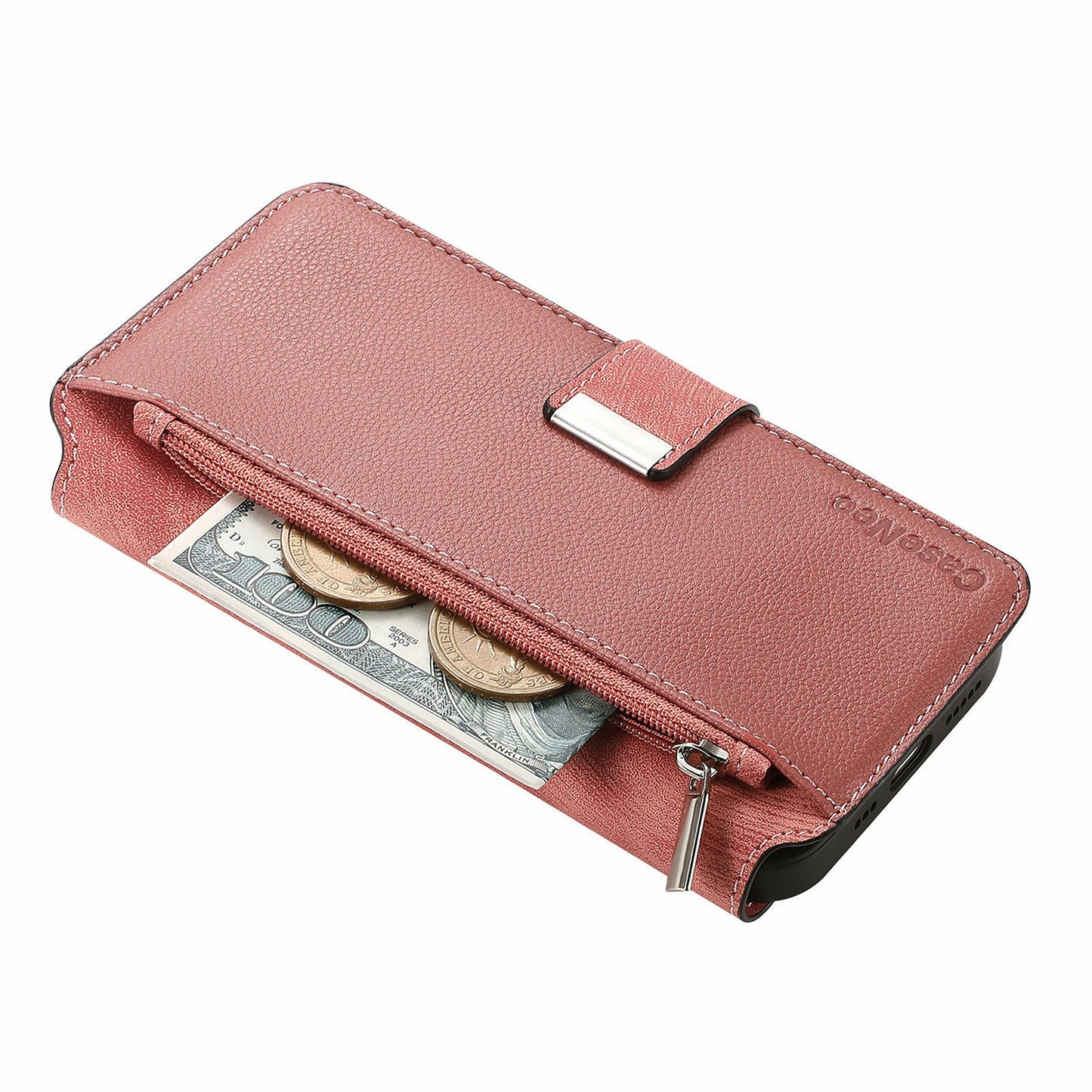 CASENEO MW-02 For Samsung Galaxy A06 Case Detachable Magnetic Leather Flip Phone Cover - Pink