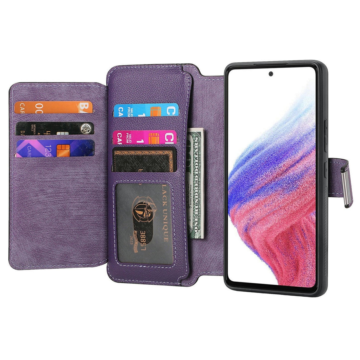 CASENEO MW-02 For Samsung Galaxy A06 Case Detachable Magnetic Leather Flip Phone Cover - Purple
