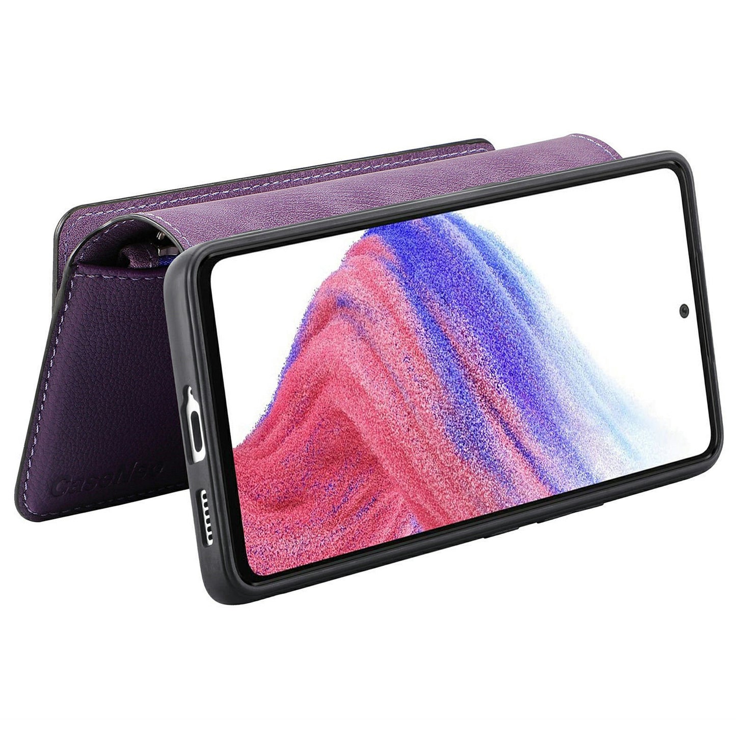 CASENEO MW-02 For Samsung Galaxy A06 Case Detachable Magnetic Leather Flip Phone Cover - Purple