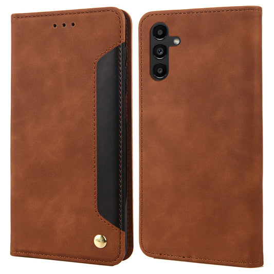 For Samsung Galaxy A16 5G / A16 4G Case PU Leather Shockproof Protection Wallet Phone Cover - Brown