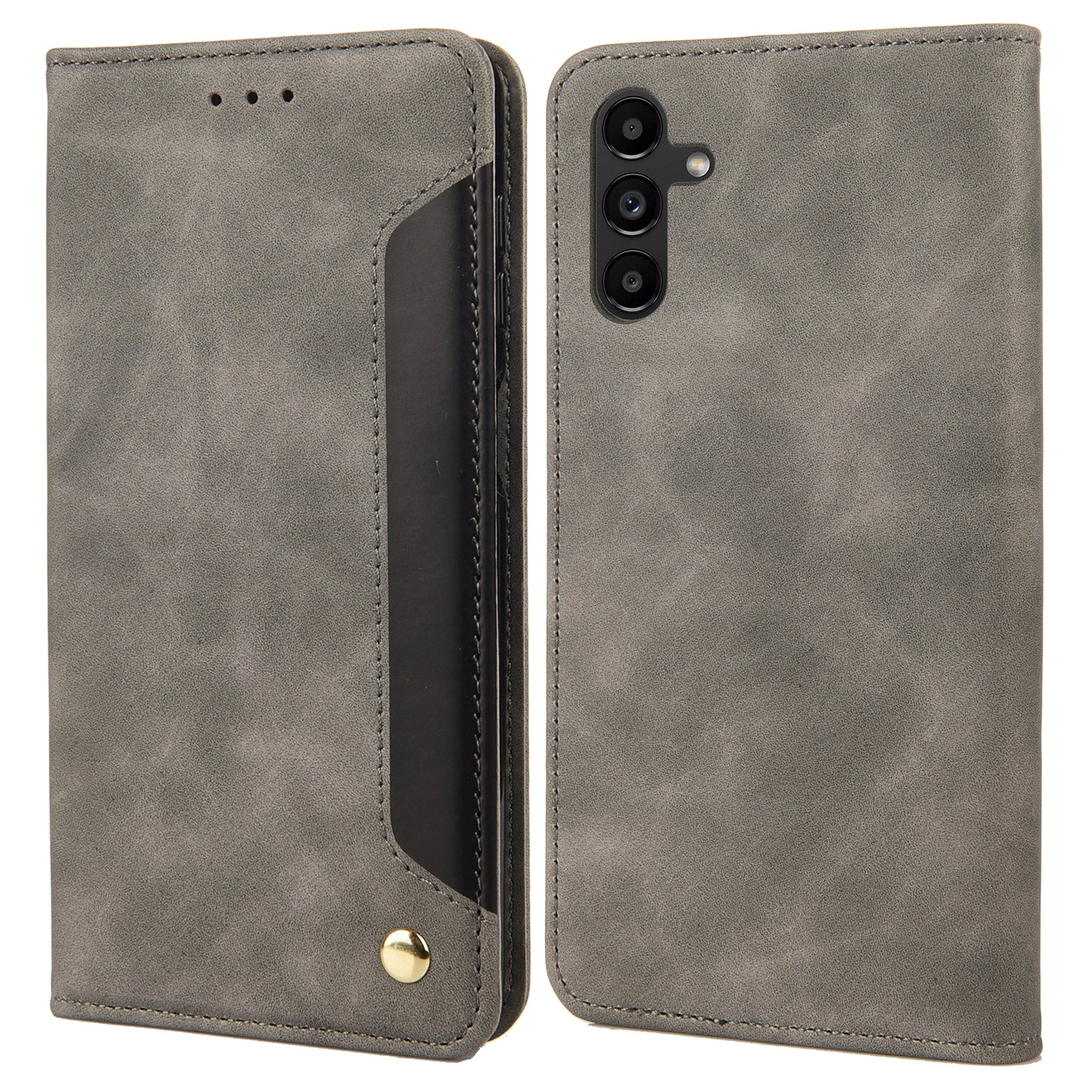 For Samsung Galaxy A16 5G / A16 4G Case PU Leather Shockproof Protection Wallet Phone Cover - Grey