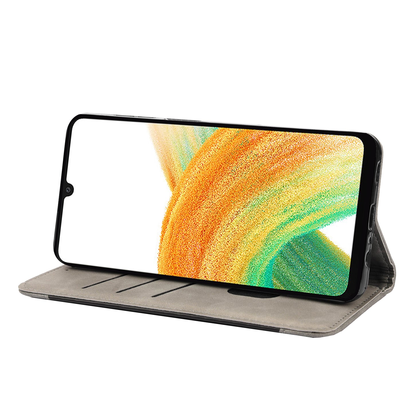 For Samsung Galaxy A16 5G / A16 4G Case PU Leather Shockproof Protection Wallet Phone Cover - Grey