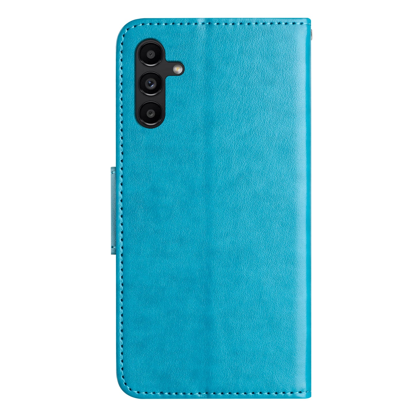 For Samsung Galaxy A16 5G / A16 4G Case Imprinted Mini Butterfly Leather Wallet Phone Cover - Blue