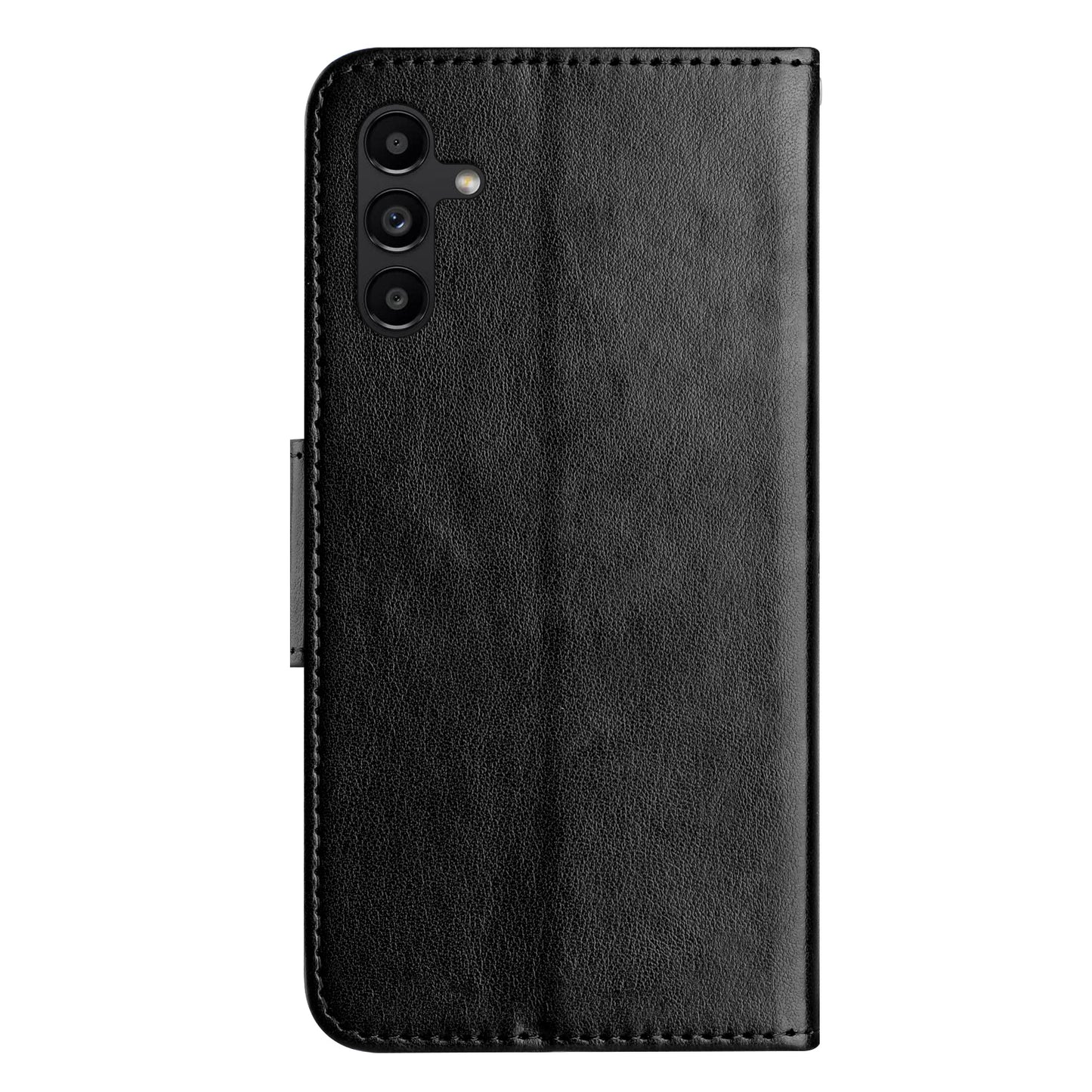 For Samsung Galaxy A16 5G / A16 4G Case Imprinted Mini Butterfly Leather Wallet Phone Cover - Black