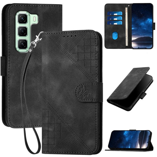 YX0080 For Infinix Hot 50 5G Case Butterfly Imprint Leather Wallet Phone Cover - Black