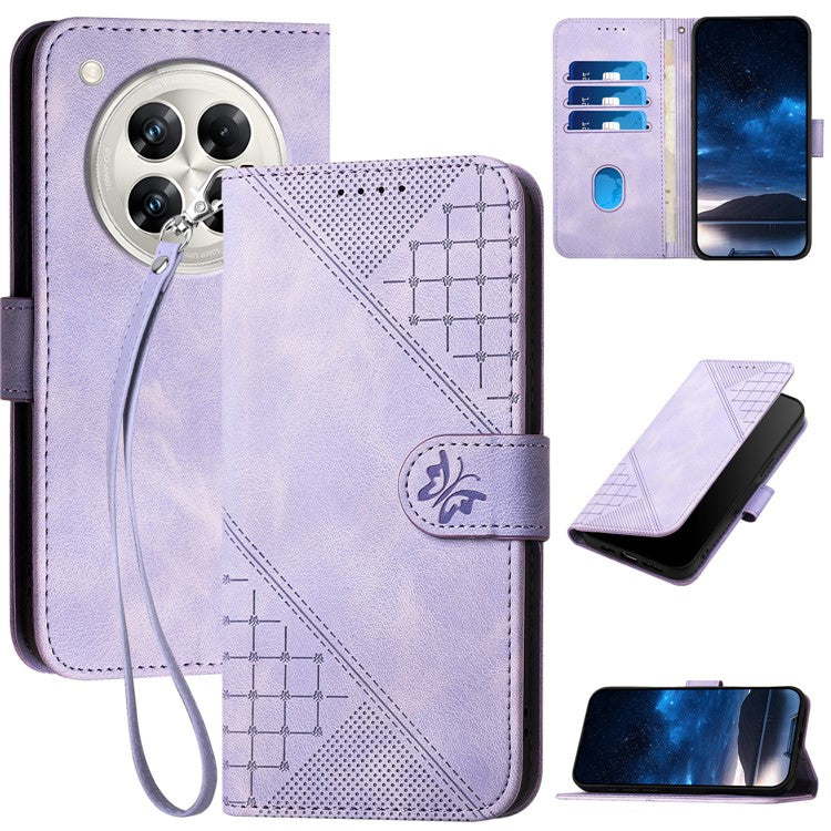 YX0080 For Infinix Zero 40 4G / 5G Case Butterfly Imprint Leather Wallet Phone Cover - Light Purple
