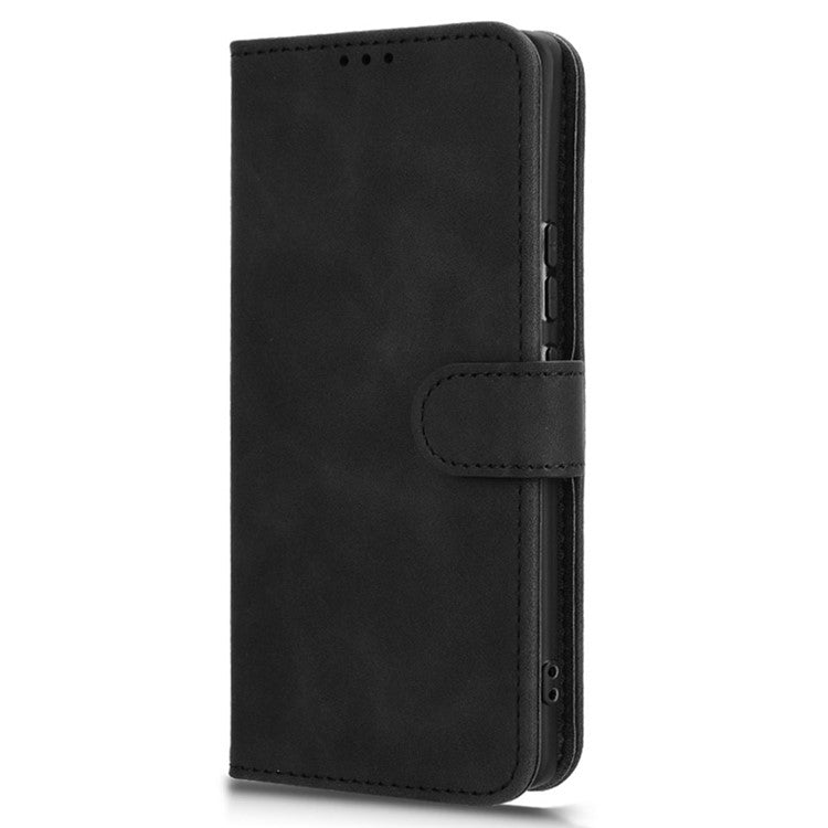 For Infinix Zero 40 5G Leather Case Skin-Feel Anti-Drop Wallet Flip Phone Cover - Black