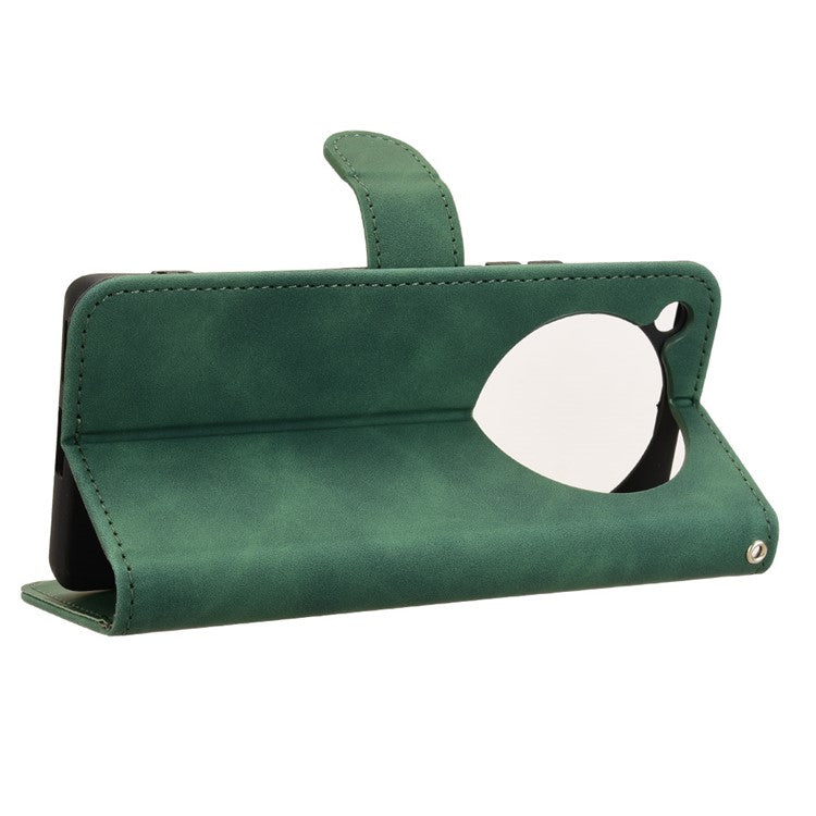 For Infinix Zero 40 5G Leather Case Skin-Feel Anti-Drop Wallet Flip Phone Cover - Green