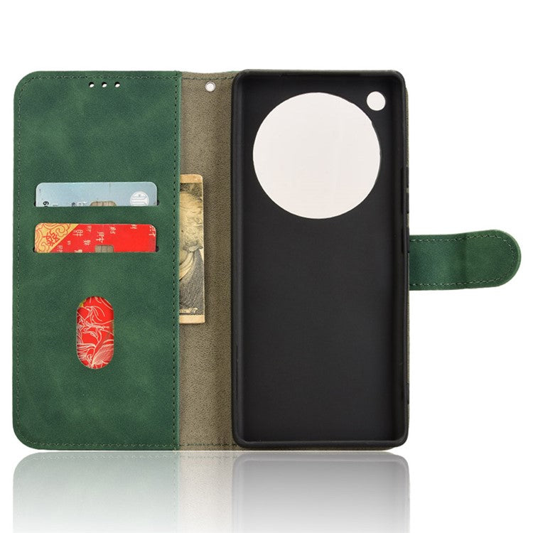 For Infinix Zero 40 5G Leather Case Skin-Feel Anti-Drop Wallet Flip Phone Cover - Green