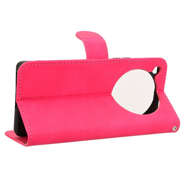 For Infinix Zero 40 5G Leather Case Skin-Feel Anti-Drop Wallet Flip Phone Cover - Rose