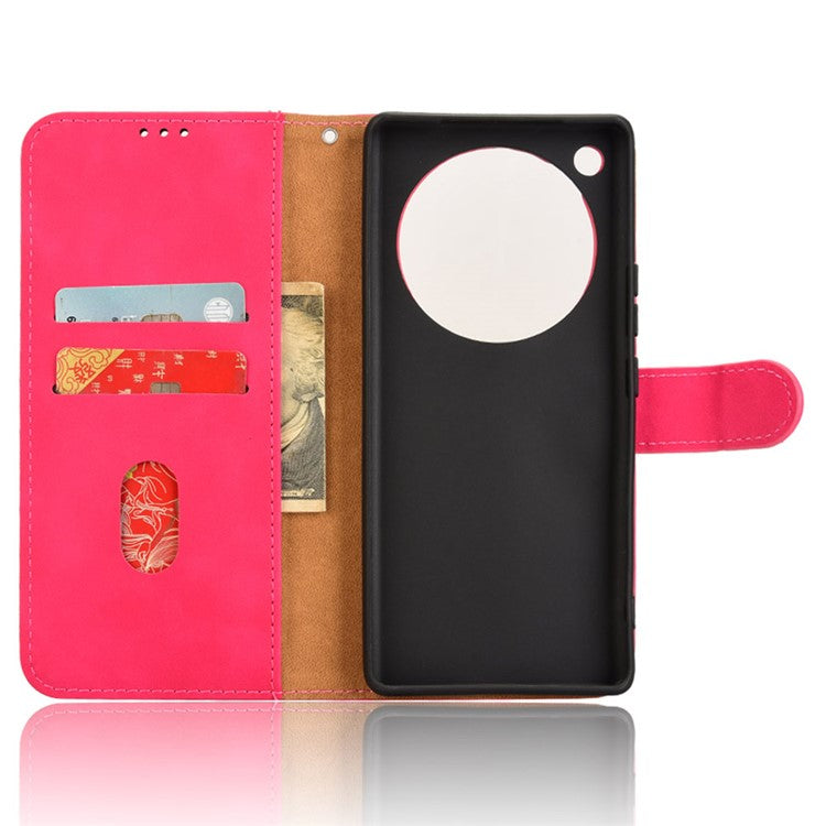 For Infinix Zero 40 5G Leather Case Skin-Feel Anti-Drop Wallet Flip Phone Cover - Rose