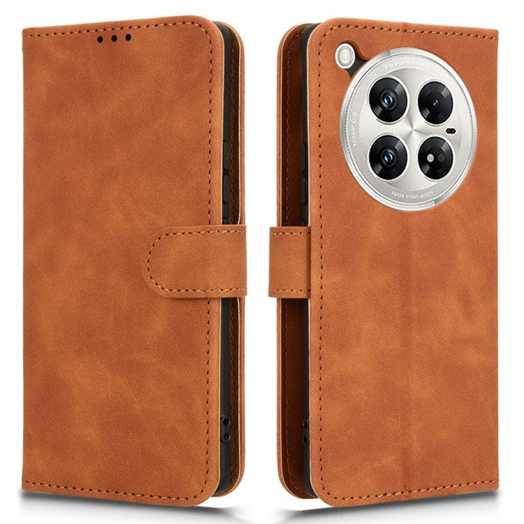 For Infinix Zero 40 5G Leather Case Skin-Feel Anti-Drop Wallet Flip Phone Cover - Brown