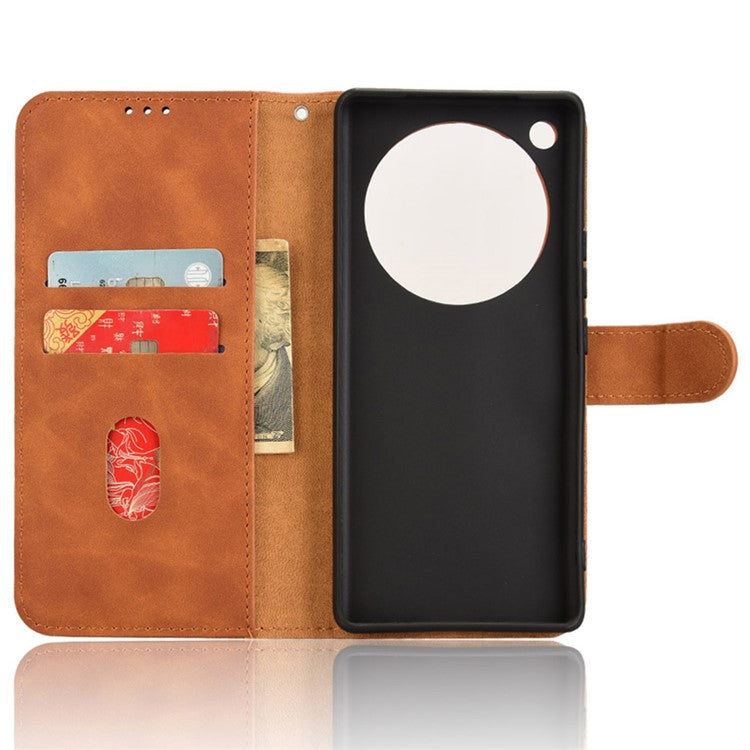 For Infinix Zero 40 5G Leather Case Skin-Feel Anti-Drop Wallet Flip Phone Cover - Brown