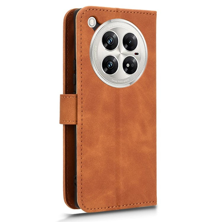 For Infinix Zero 40 5G Leather Case Skin-Feel Anti-Drop Wallet Flip Phone Cover - Brown