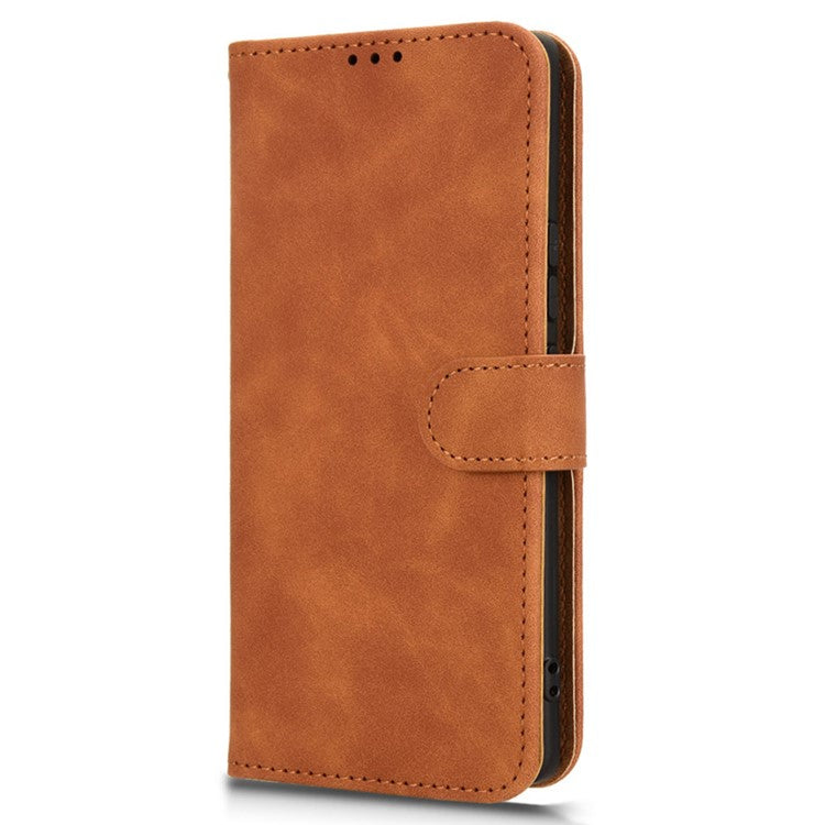 For Infinix Zero 40 5G Leather Case Skin-Feel Anti-Drop Wallet Flip Phone Cover - Brown
