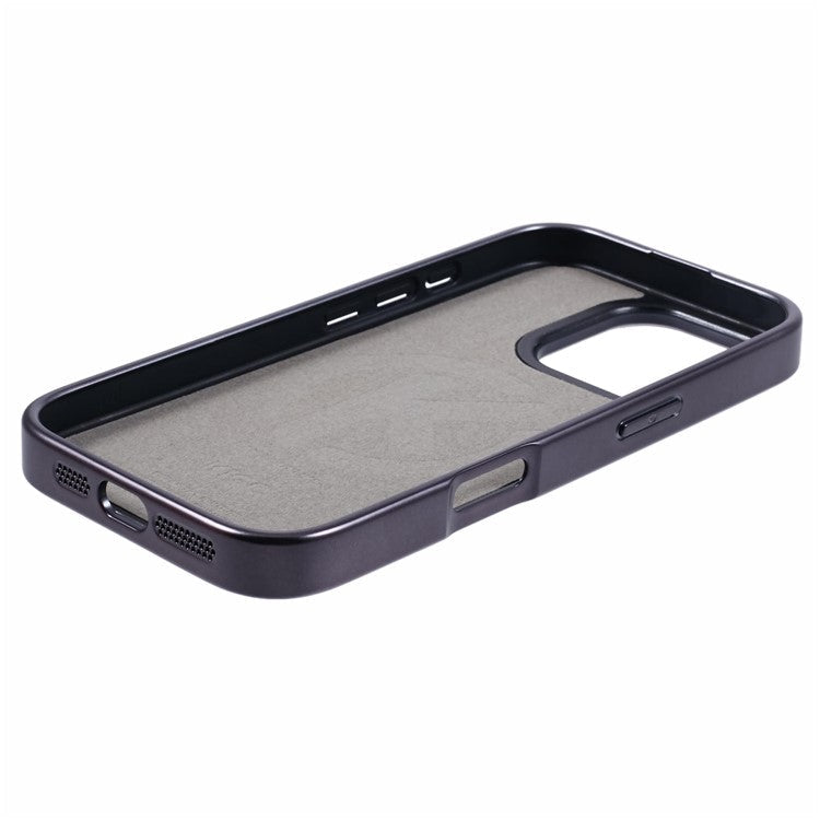 KIGC For iPhone 16 Pro Case Compatible with MagSafe PC+TPU+PU Electroplating Phone Cover - Grey