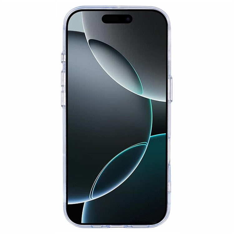 JAUCASE For iPhone 16 Pro Clear Case Compatible with MagSafe Lens Frame Kickstand PC+TPU Phone Cover - Transparent