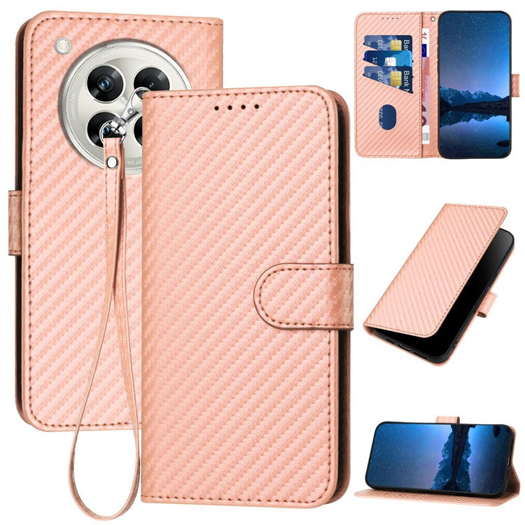 YX0070 For Infinix Zero 40 4G / 5G Wallet Case Carbon Fiber Texture Leather Cell Accessories Phone Cover - Pink