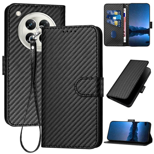 YX0070 For Infinix Zero 40 4G / 5G Wallet Case Carbon Fiber Texture Leather Cell Accessories Phone Cover - Black