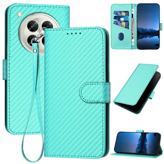 YX0070 For Infinix Zero 40 4G / 5G Wallet Case Carbon Fiber Texture Leather Cell Accessories Phone Cover - Baby Blue
